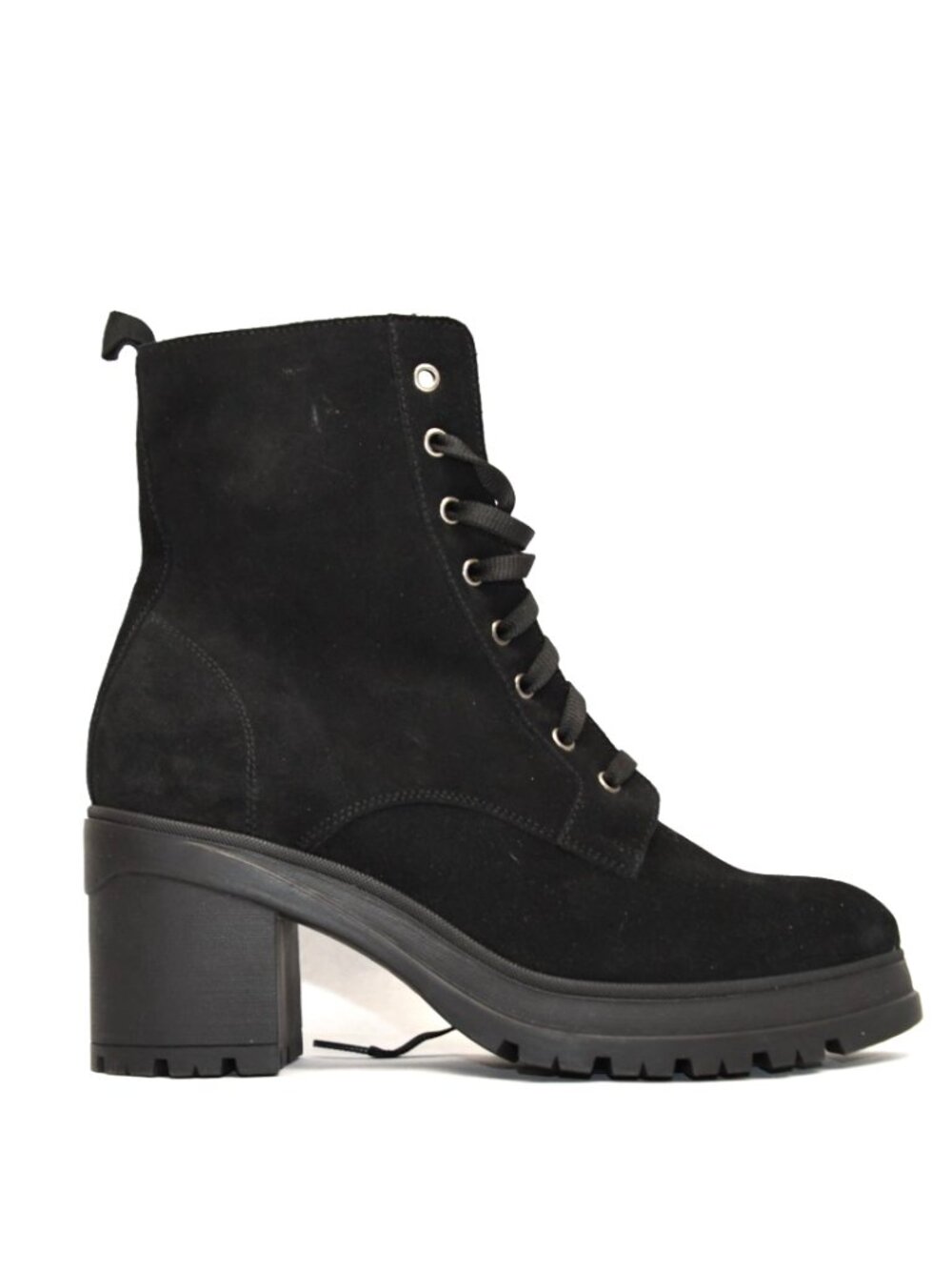New! La Canadienne  Carolina Suede Waterproof Lace-up Black Ankle DD542